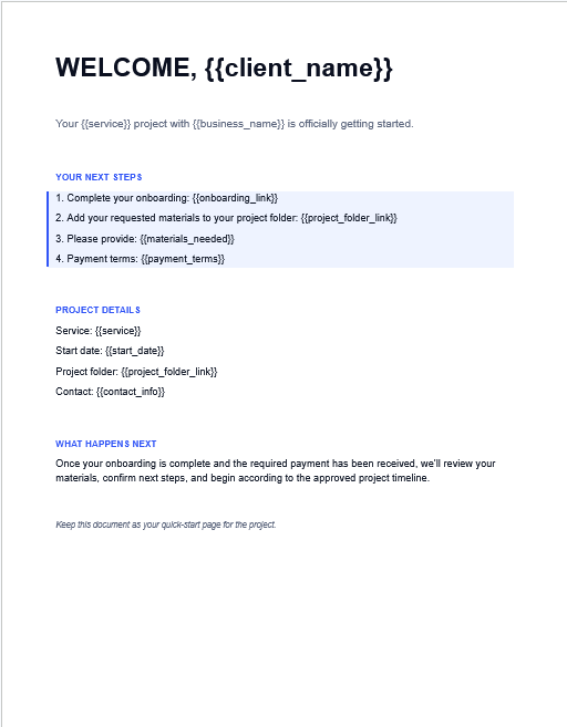 Actual AI Client Start Here Template Google Doc